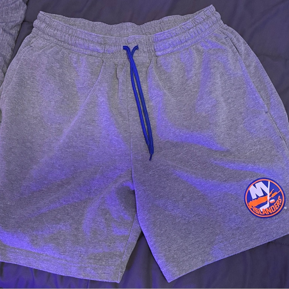 Fanatics Gray and Blue Athletic Shorts NY ISLANDERS